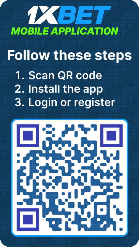 Scan the qr code and download the 1xbet app to your android and ios mobile device